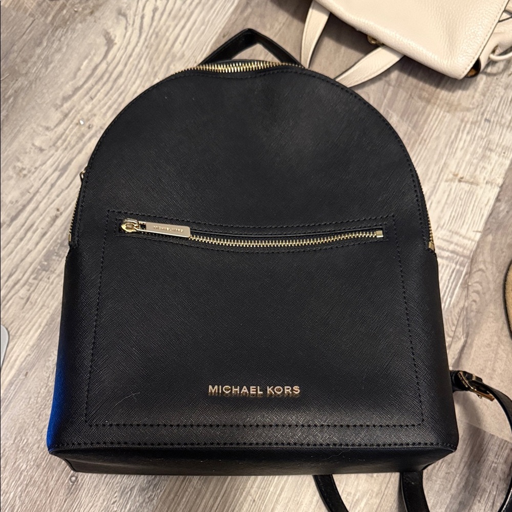 Michael Kors Black and Gold Backpack